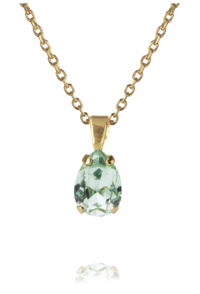 Caroline Svedbom Gold Petite Drop Necklace - Chrysolite